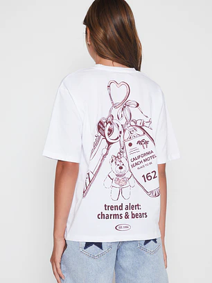 Polera Oversize LLavero  Lola Blanco Familyshop