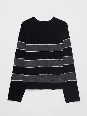 Sweater Franja Mujer Negro Familyshop