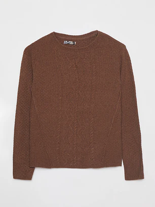 Sweater Chenille Fantasía Mujer Café Familyshop