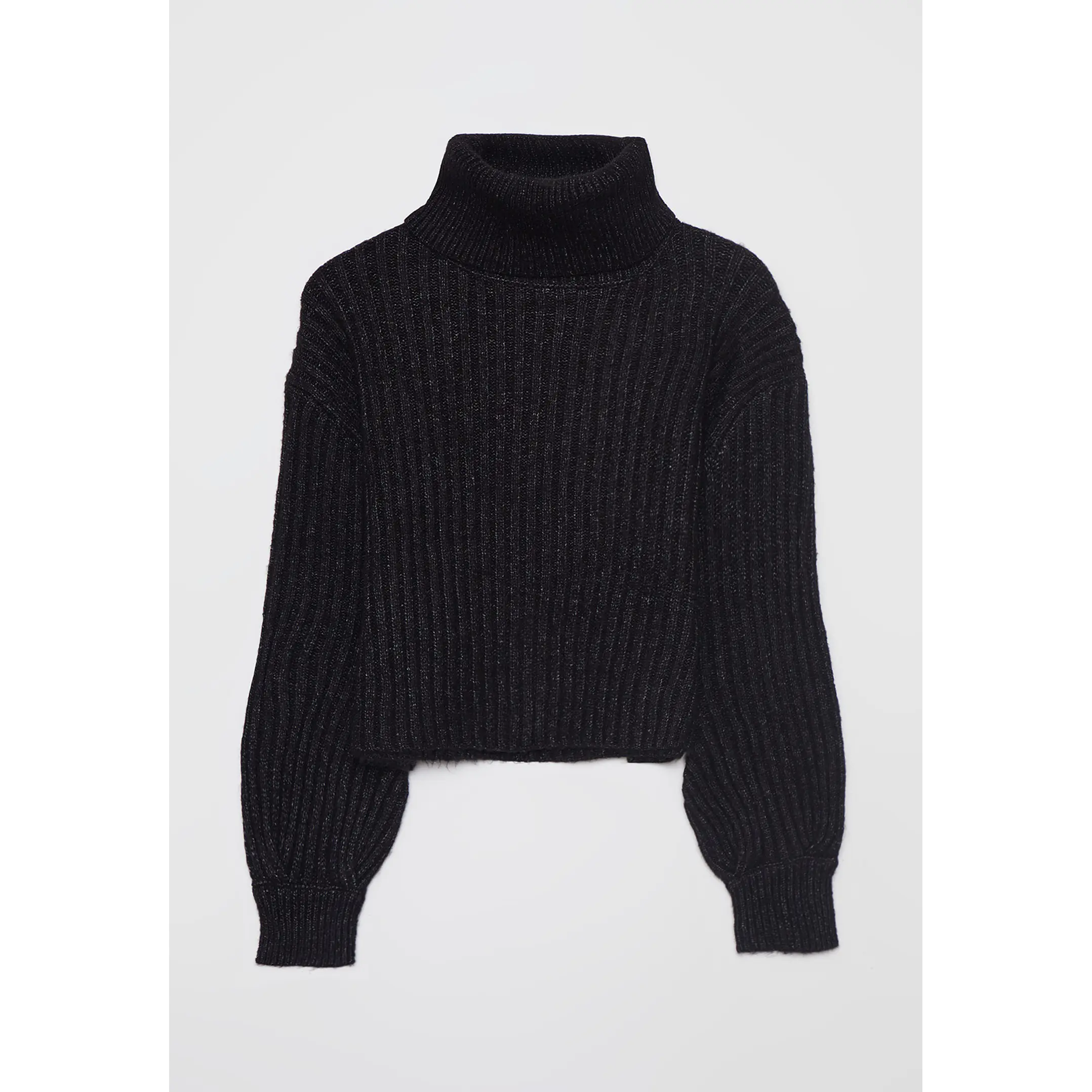 Sweater Canutón Cuello Mujer Negro Familyshop 1