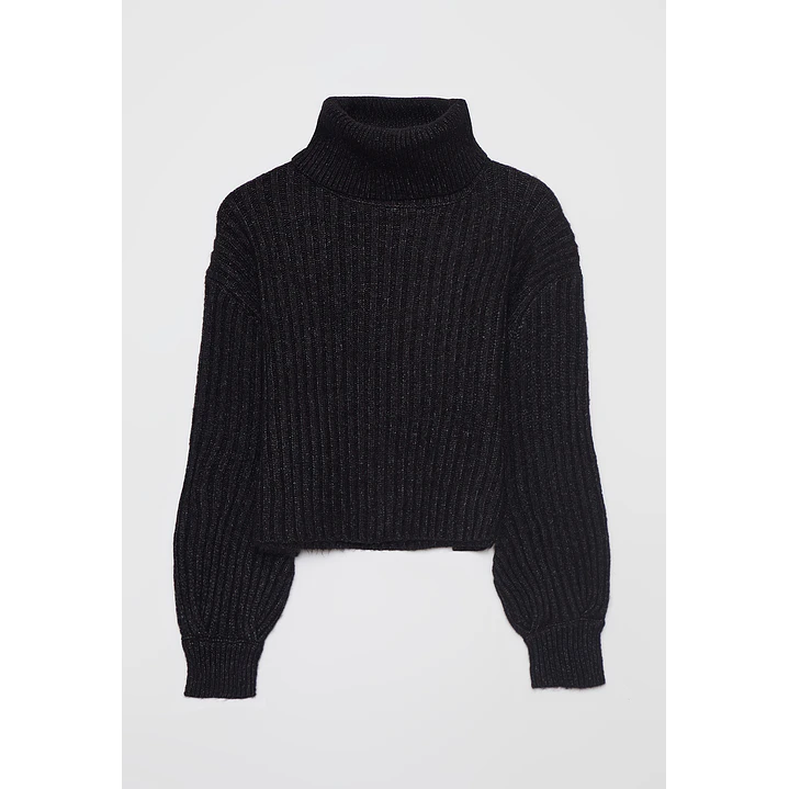 Sweater Canutón Cuello Mujer Negro Familyshop 1