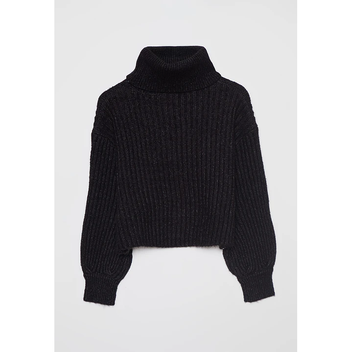 Sweater Canutón Cuello Mujer Negro Familyshop 2