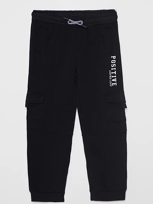 Pantalón Buzo Cargo Niño Negro Familyshop