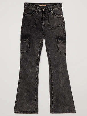 Jeans Flare Mujer Gris Familyshop