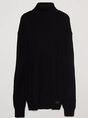 Sweater Cuello Alto Hombre Negro Familyshop
