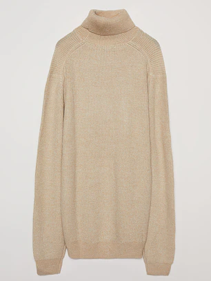 Sweater Cuello Alto Hombre Beige Familyshop