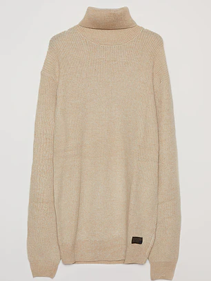 Sweater Cuello Alto Hombre Beige Familyshop