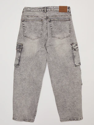 Jeans Cargo Hombre Gris Familyshop
