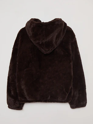 Chaqueta Piel Gorro Mujer Café Familyshop