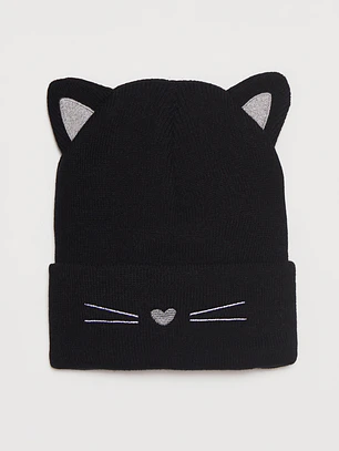 Gorro Gatitos Niña Negro Familyshop