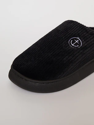 Pantufla Acolchada  Hombre Negro Familyshop