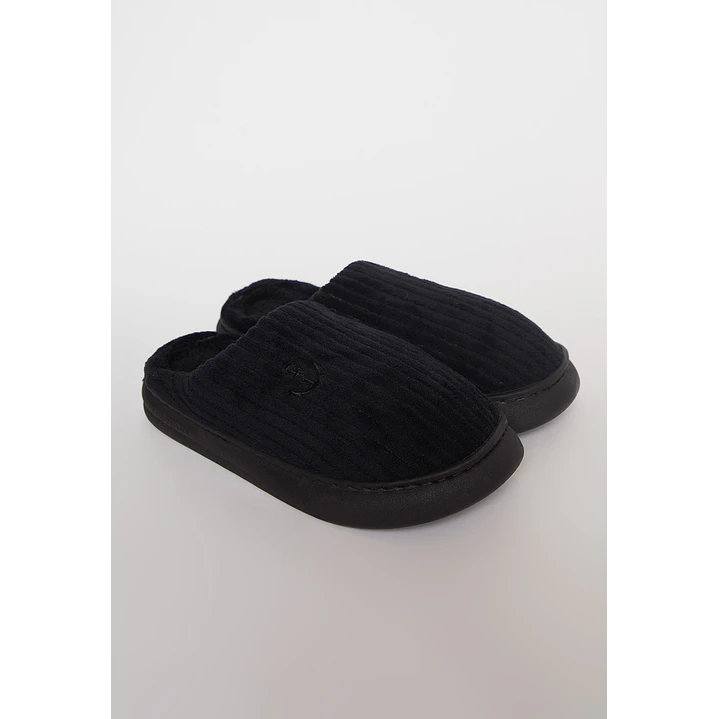 Pantufla Acolchada Lineas  Hombre Negro Familyshop 2