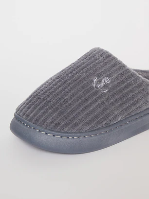 Pantufla Acolchada Hombre Gris Familyshop
