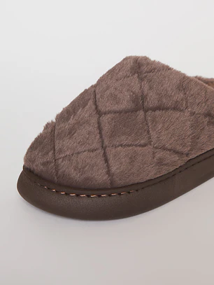 Pantufla Corderito Hombre Cafe Familyshop