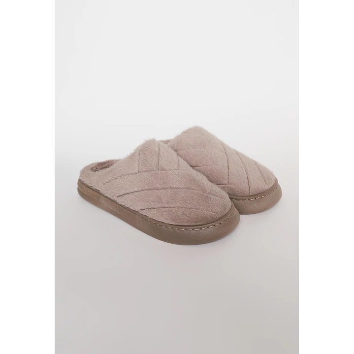Pantufla Corderito Hombre Café Familyshop 1