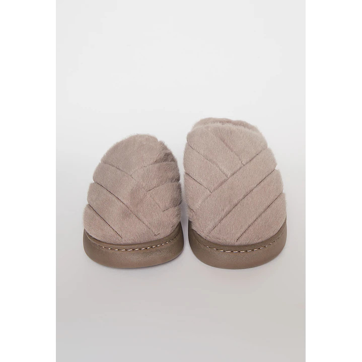 Pantufla Corderito Hombre Café Familyshop 2