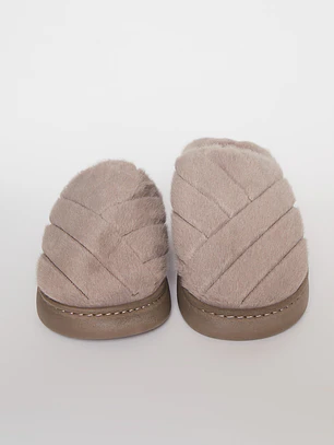 Pantufla Corderito Hombre Café Familyshop