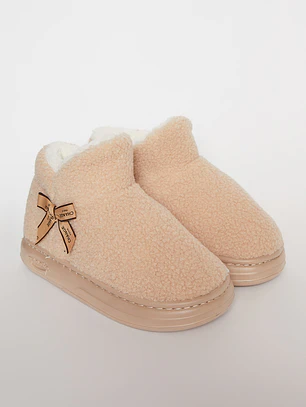 Pantufla Bota Mujer Beige Familyshop