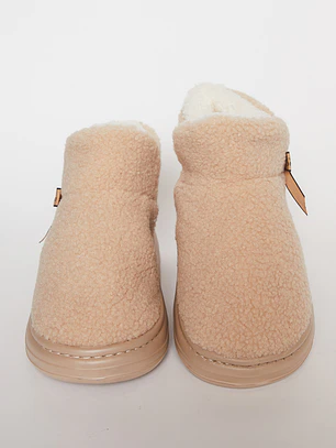 Pantufla Bota Mujer Beige Familyshop