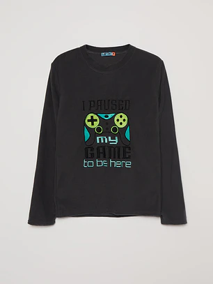 Pijama Polar Lolo Gris Familyshop