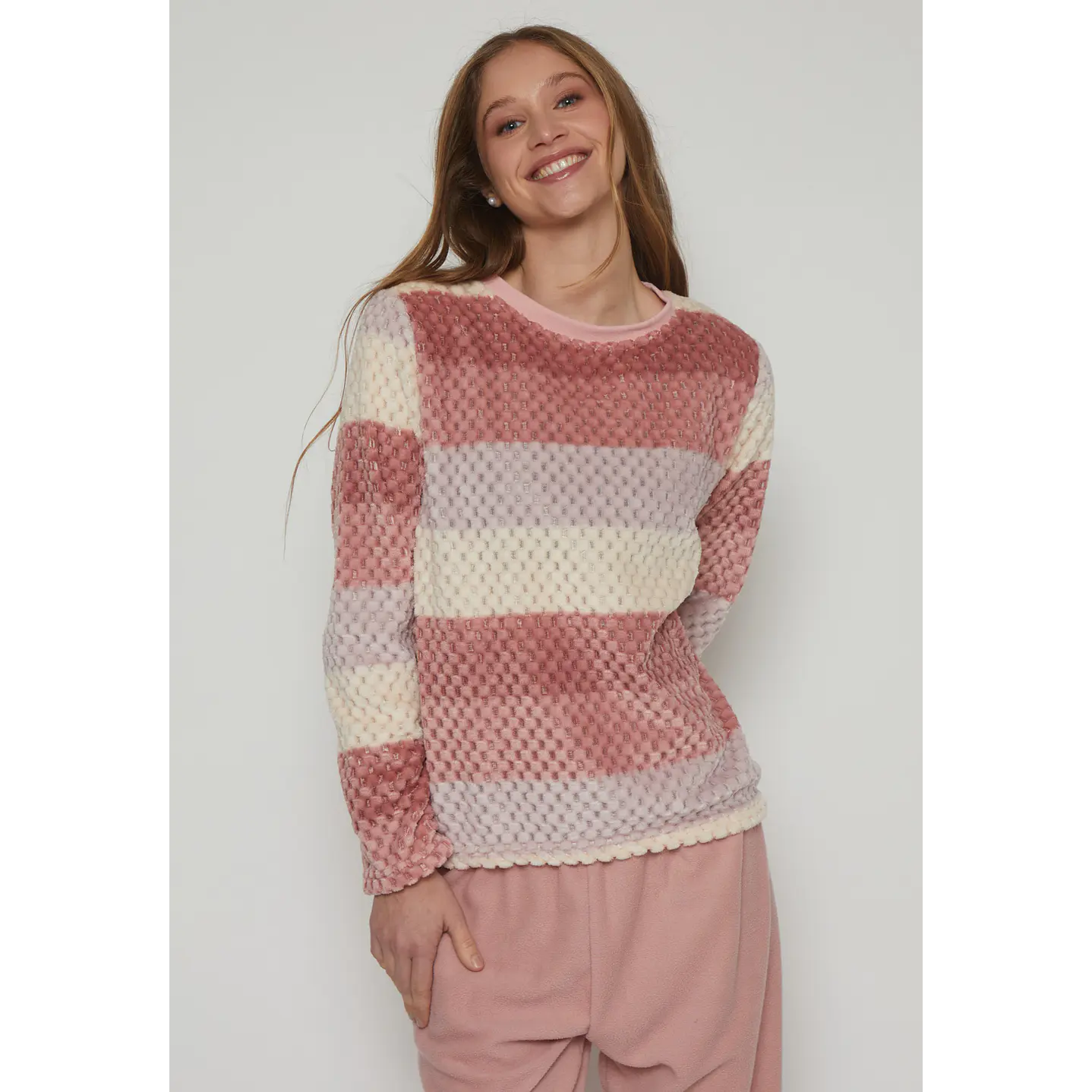 Pijama Waffle Mujer Rojo Familyshop 3