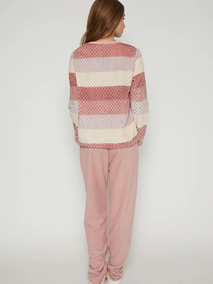 Pijama Waffle Mujer Rojo Familyshop
