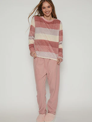 Pijama Waffle Mujer Rojo Familyshop
