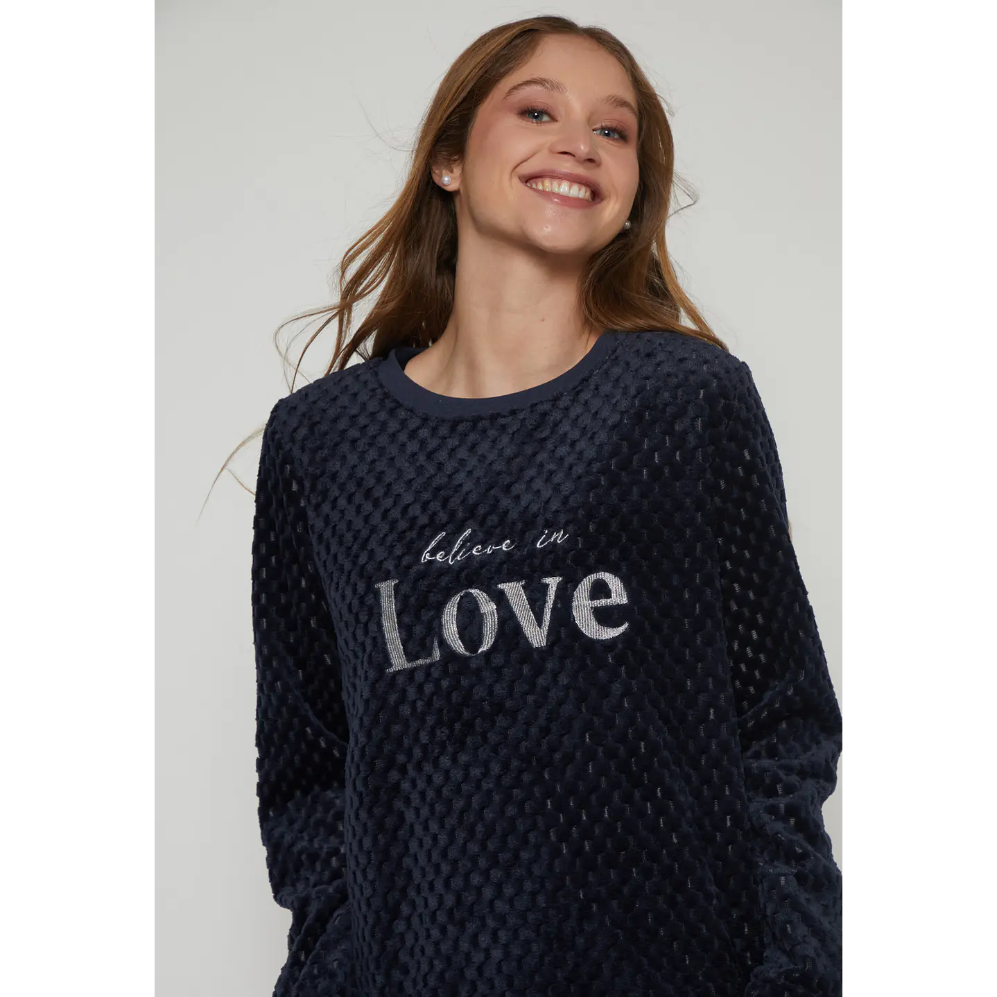 Pijama Waffle Mujer Azul Familyshop 3