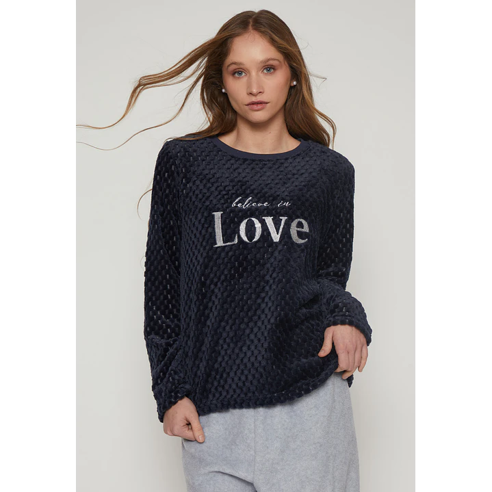 Pijama Waffle Mujer Azul Familyshop 4