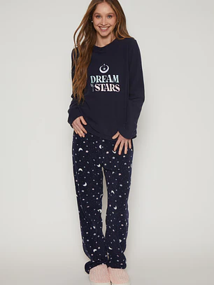 Pijama Polar Mujer Azul Familyshop