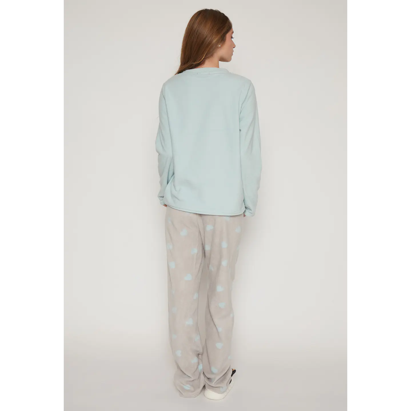 Pijama Polar Print Mujer Celeste Familyshop 2