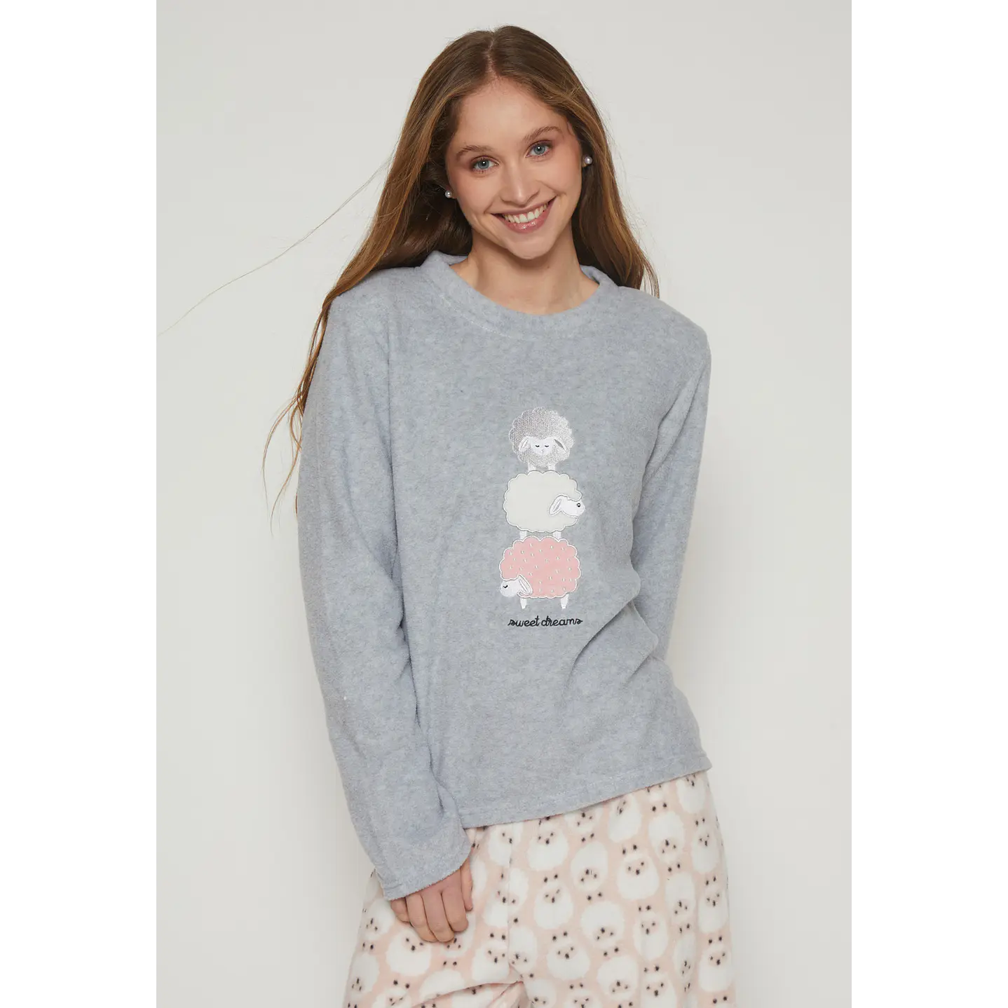 Pijama Polar Mujer Gris Familyshop 4