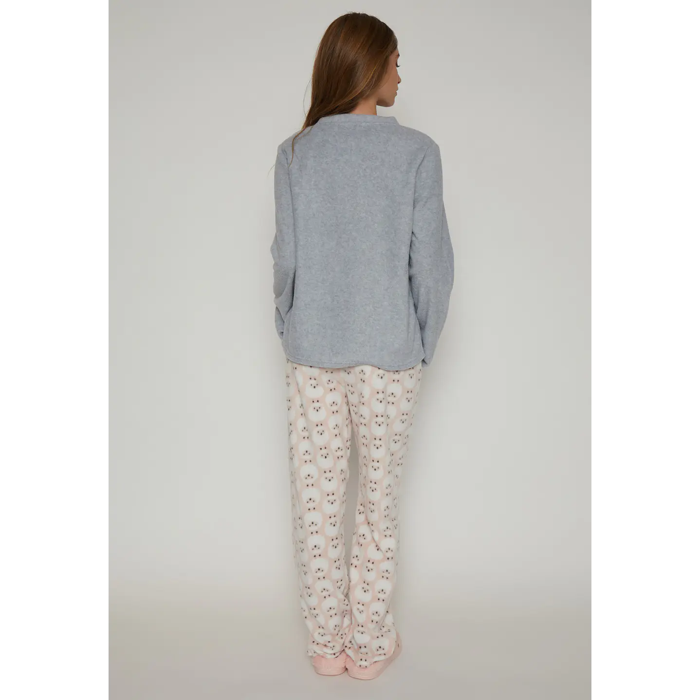 Pijama Polar Mujer Gris Familyshop 2