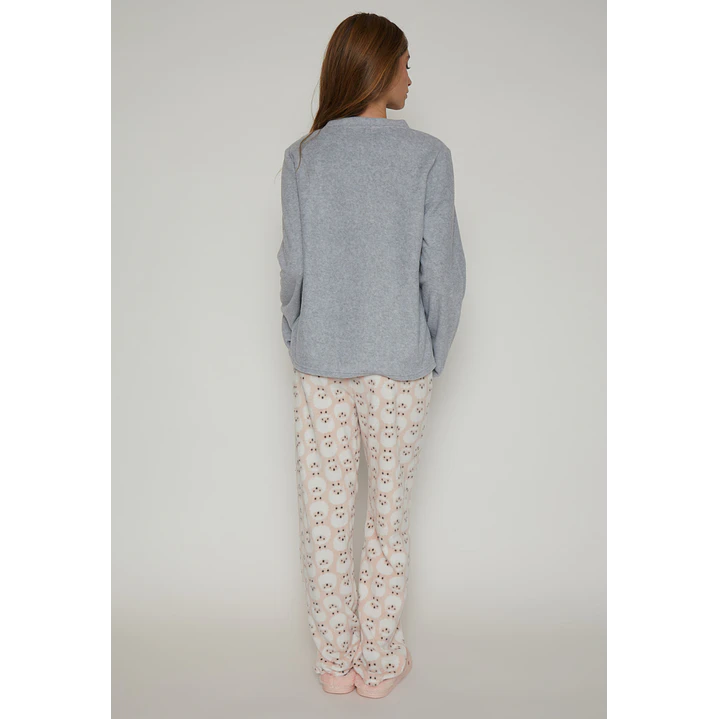 Pijama Polar Mujer Gris Familyshop 2