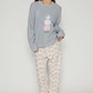 Pijama Polar Mujer Gris Familyshop - Miniatura 1
