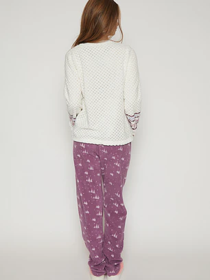 Pijama Waffle Mujer Morado Familyshop