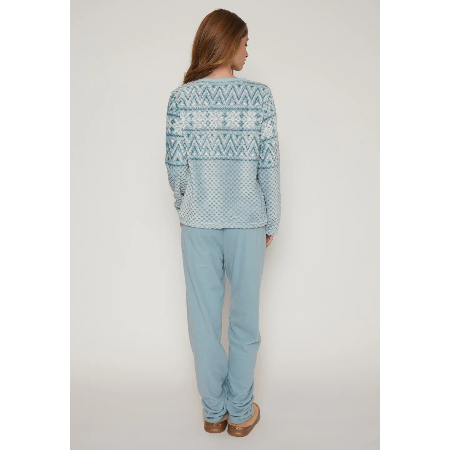Pijama Waffle Mujer Celeste Familyshop 2