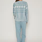 Pijama Waffle Mujer Celeste Familyshop - Miniatura 2