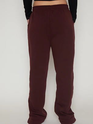 Pantalón Buzo Basic Mujer Burdeo Familyshop
