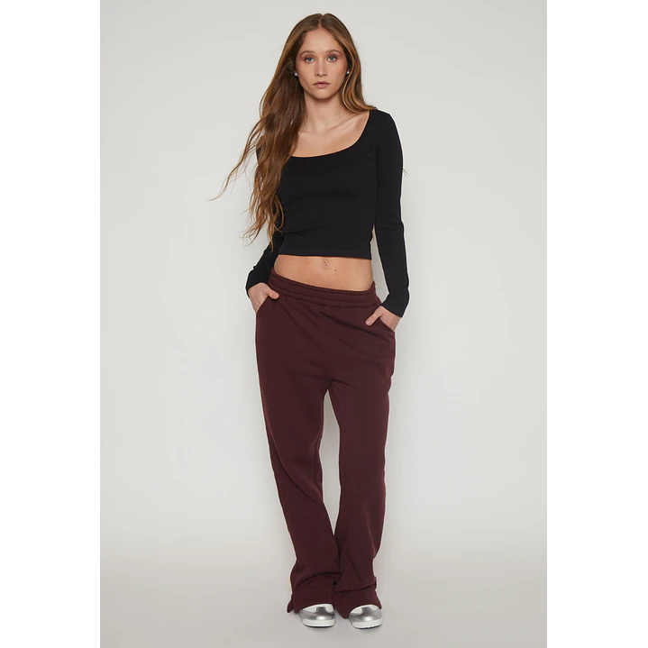 Pantalón Buzo Basic Mujer Burdeo Familyshop 4