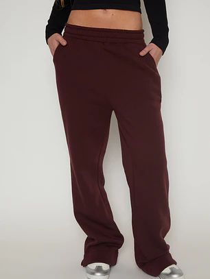 Pantalón Buzo Basic Mujer Burdeo Familyshop