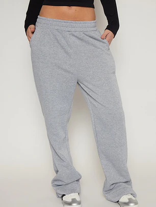 Pantalón Buzo Basic Mujer Gris Familyshop