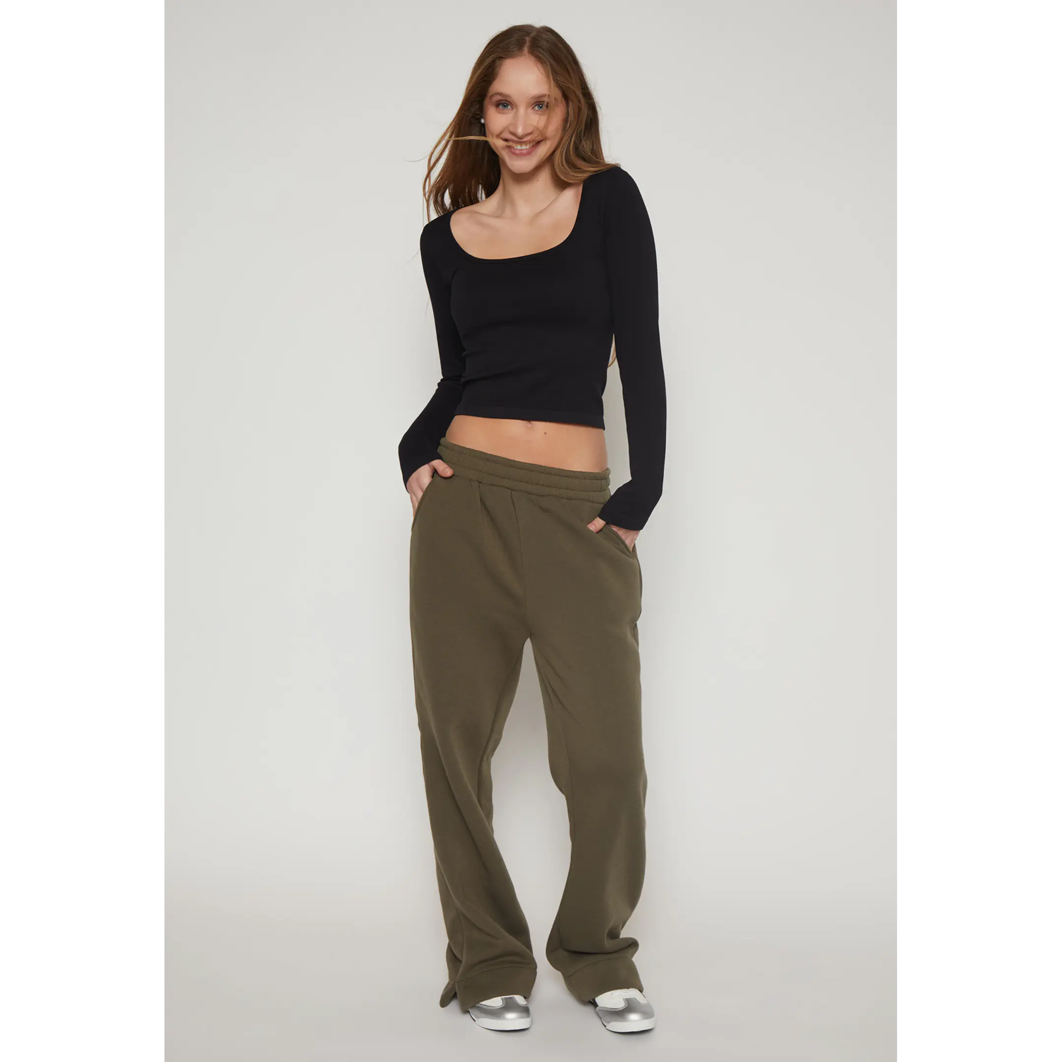 Pantalón Buzo Basic Recto Mujer Verde Familyshop 4