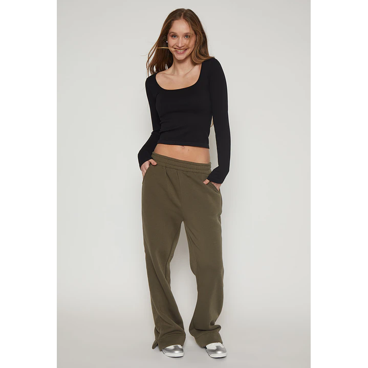 Pantalón Buzo Basic Recto Mujer Verde Familyshop 4