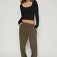 Pantalón Buzo Basic Recto Mujer Verde Familyshop - Miniatura 4