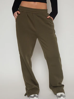 Pantalón Buzo Basic Recto Mujer Verde Familyshop