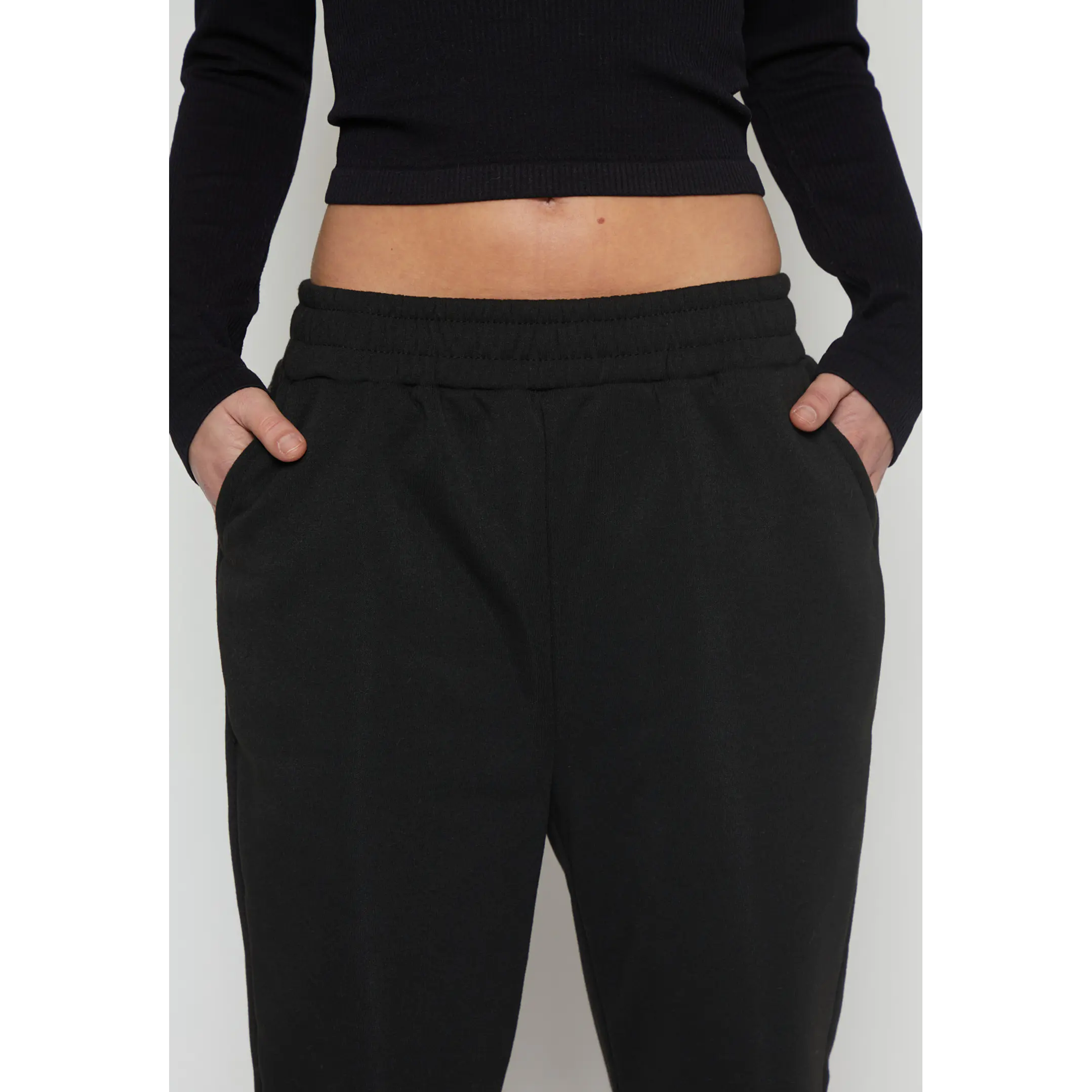 Pantalón Buzo Recto Basic Mujer Negro Familyshop 3