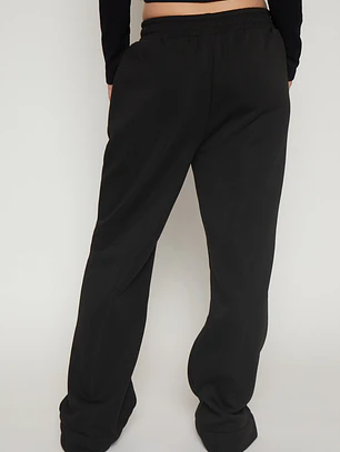 Pantalón Buzo Recto Basic Mujer Negro Familyshop