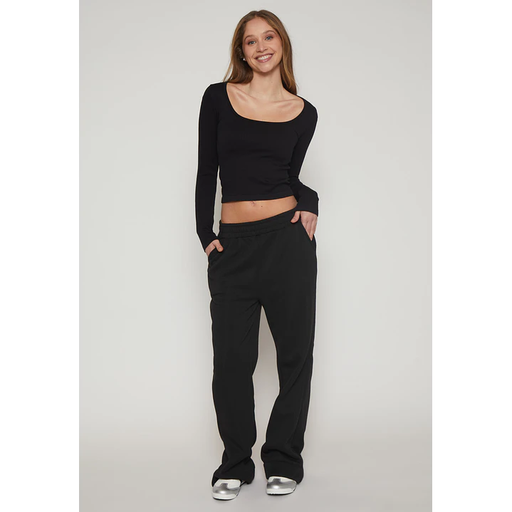 Pantalón Buzo Recto Basic Mujer Negro Familyshop 4
