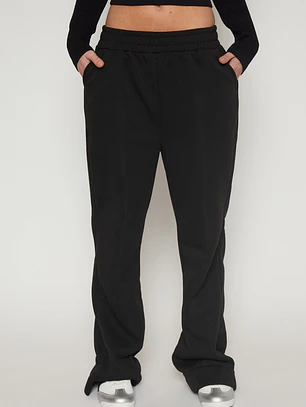 Pantalón Buzo Recto Basic Mujer Negro Familyshop